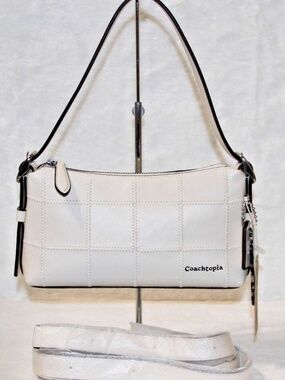COACH Coachtopia Alter Ego Small Slouchy Shoulder Bag Chalk White Leather